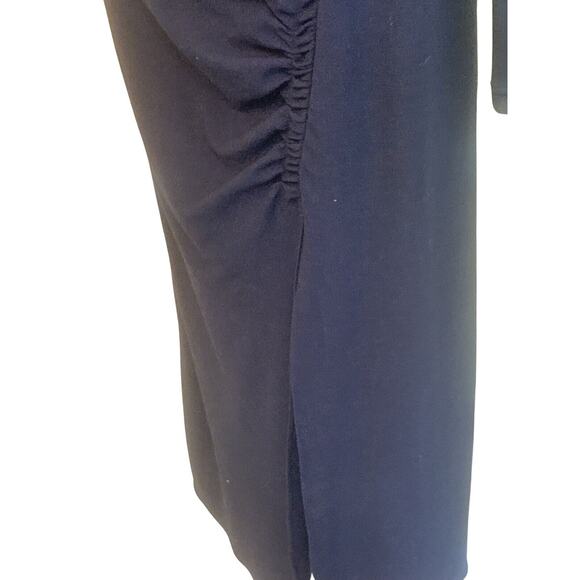 Zara blue stretch wool crepe maxidress, maximalist, modern, sophisticated - Picture 4 of 8